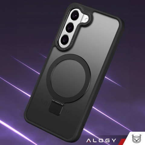 Etui pancerne Alogy Stand Ring Case obudowa na telefon do MagSafe do Samsung Galaxy S23 matowe Czarne
