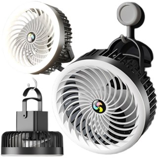 Wiatrak wentylator biurkowy z lampką LED 2w1 Alogy przenośny wiszący stojący Bezprzewodowy Hanging Outdoor Mini Fan uchwyt na ha