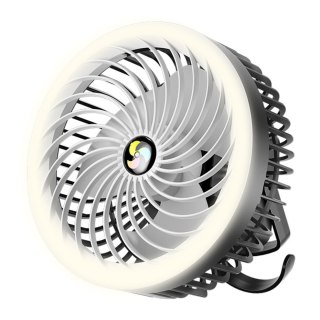 Wiatrak wentylator biurkowy z lampką LED 2w1 Alogy przenośny wiszący stojący Bezprzewodowy Hanging Outdoor Mini Fan uchwyt na ha