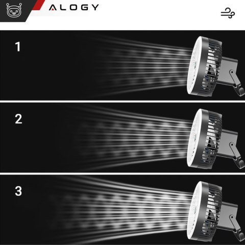 Wiatrak wentylator biurkowy z lampką LED 2w1 Alogy przenośny wiszący stojący Bezprzewodowy Hanging Outdoor Mini Fan uchwyt na ha