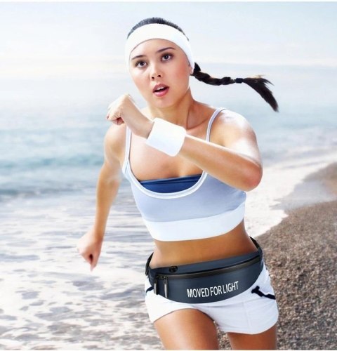 Wodoodporny pas do biegania saszetka nerka na etui na telefon odblaskowa czarny