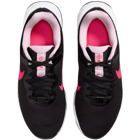 Buty dla dzieci Nike Revolution 6 NN (GS) czarno-różowe DD1096 007 Buty dla dzieci Nike Revolution 6 NN (GS) czarno-różowe DD1096 007