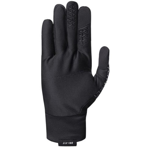Rękawiczki męskie do biegania Nike Dri-Fit Tempo 360 czarno-srebrne NRGF4003 Rękawiczki męskie do biegania Nike Dri-Fit Tempo 360 czarno-srebrne NRGF4003