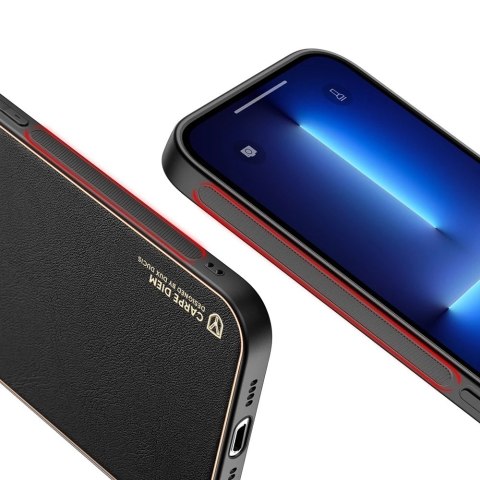 Dux Ducis Yolo eleganckie etui pokrowiec ze skóry ekologicznej do Apple iPhone 13 Pro Max czarny