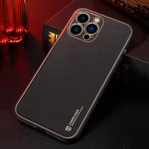Dux Ducis Yolo eleganckie etui pokrowiec ze skóry ekologicznej do Apple iPhone 13 Pro Max czarny