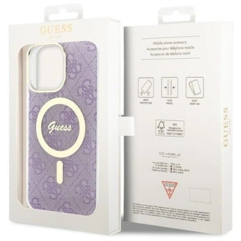 Etui na telefon Guess GUHMP14XH4STU do Apple iPhone 14 Pro Max 6,7" purpurowy/purple hardcase 4G MagSafe
