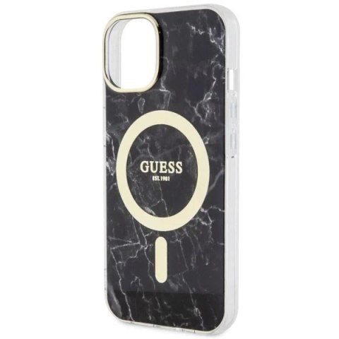 Etui na telefon Guess GUHMP14MPCUMAK do Apple iPhone 14 Plus 6.7" czarny/black hardcase Marble MagSafe