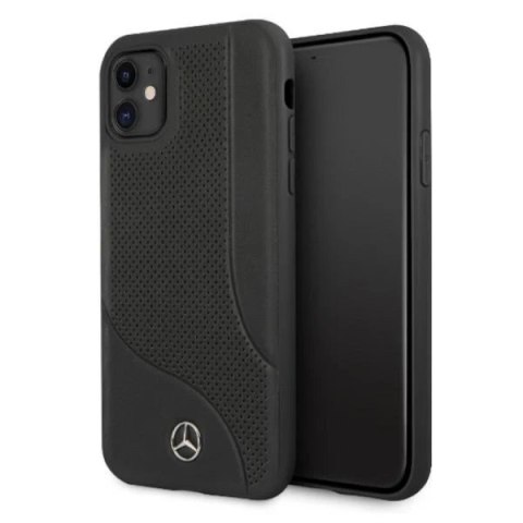 Etui ochronne Mercedes MEHCN61CDOBK do Apple iPhone 11 / Xr 6,1" czarny/black hardcase Leather Perforated Area