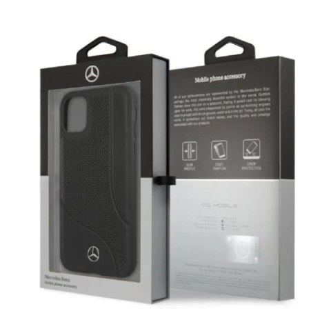 Etui ochronne Mercedes MEHCN61CDOBK do Apple iPhone 11 / Xr 6,1" czarny/black hardcase Leather Perforated Area