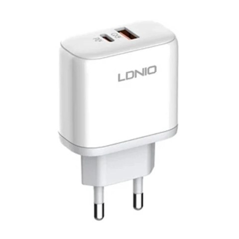 Ładowarka sieciowa LDNIO A2526C USB, USB-C 45W + Kabel Lightning