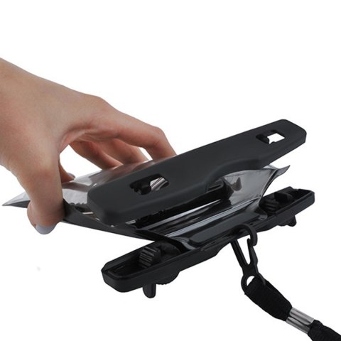 Etui saszetka wodoodporne wodoszczelne pokrowiec na telefon IPX8 przezroczyste okienko Czarne