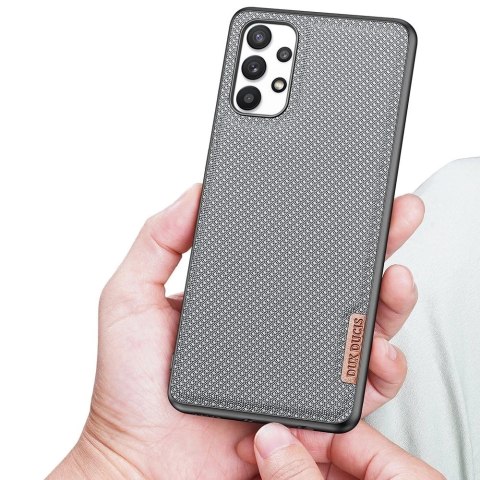Dux Ducis Fino etui pokrowiec pokryty nylonowym materiałem Samsung Galaxy A32 4G szary