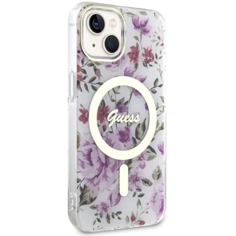 Etui Guess GUHMP14MHCFWST do iPhone 14 Plus 6.7" hardcase Flower MagSafe