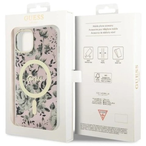 Etui Guess GUHMP14SHCFWSP do iPhone 14 6.1" hardcase Flower MagSafe