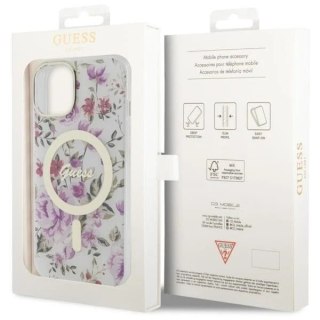 Etui Guess GUHMP14SHCFWST do iPhone 14 6.1" hardcase Flower MagSafe