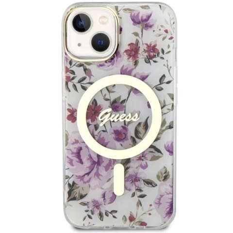 Etui Guess GUHMP14SHCFWST do iPhone 14 6.1" hardcase Flower MagSafe