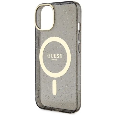 Etui Guess GUHMP14SHCMCGK do iPhone 14 6.1" hardcase Glitter Gold MagSafe