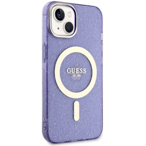Etui Guess GUHMP14SHCMCGU do iPhone 14 6.1" hardcase Glitter Gold MagSafe