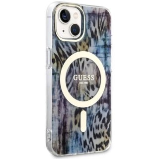 Etui Guess GUHMP14SHLEOPWB do iPhone 14 6.1" hardcase Leopard MagSafe