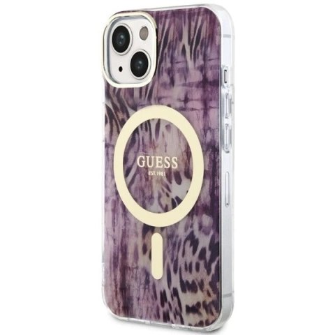 Etui Guess GUHMP14SHLEOPWP do iPhone 14 6.1" hardcase Leopard MagSafe