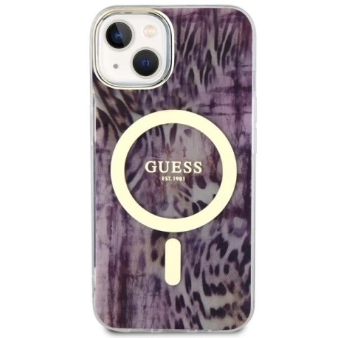 Etui Guess GUHMP14SHLEOPWP do iPhone 14 6.1" hardcase Leopard MagSafe