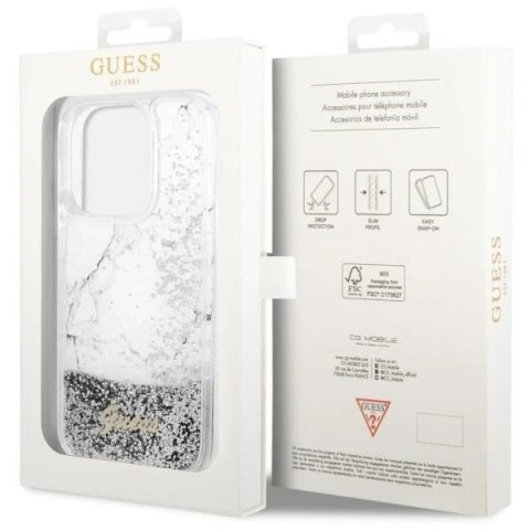 Etui Guess GUHCP14LLCSGSGH do iPhone 14 Pro 6.1" hardcase Liquid Glitter Marble