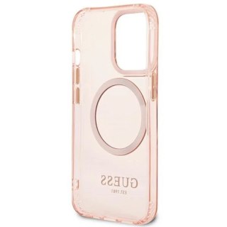 Etui Guess GUHMP13XHTCMP do iPhone 13 Pro Max 6,7" hard case Gold Outline Translucent MagSafe