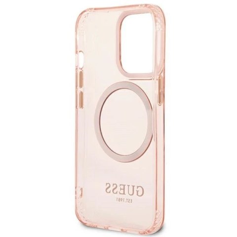 Etui Guess GUHMP13XHTCMP do iPhone 13 Pro Max 6,7" hard case Gold Outline Translucent MagSafe