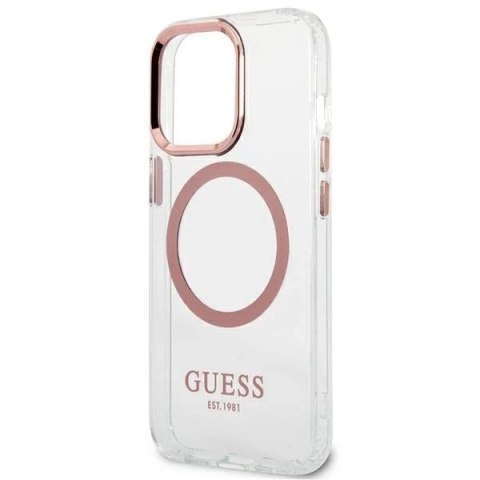 Etui Guess GUHMP13LHTRMP do iPhone 13 Pro / 13 6,1" hard case Metal Outline Magsafe