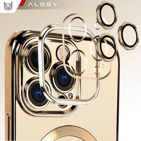 Etui MagSafe Case do iPhone 13 Pro Alogy Glamour Luxury Ring obudowa Złoto-przezroczyste