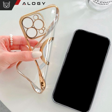Etui MagSafe Case do iPhone 13 Pro Alogy Glamour Luxury Ring obudowa Złoto-przezroczyste