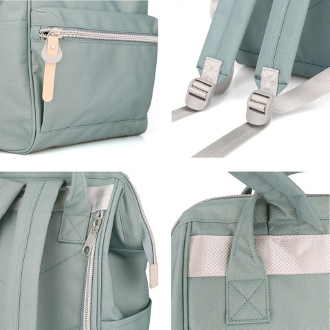 Plecak Himawari torba na laptopa 13.3 + USB pojemny wodoodporny A4 Uniwersalny 19L Travel Backpack Vintage Zielony