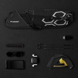 Wozinsky pojemna torba rowerowa pod siodełko torba podsiodłowa duża 12 l czarny (WBB9BK)