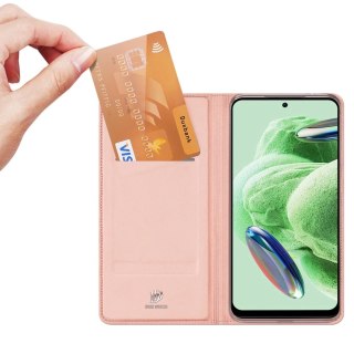 Dux Ducis Skin Pro etui do Xiaomi Redmi Note 12 Pro+ pokrowiec z klapką portfel na kartę podstawka różowe