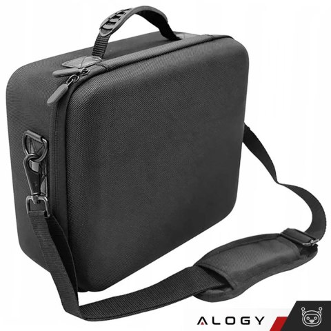 Etui kuferek walizka torba do Nintendo Switch OLED akcesoria 21 gier Alogy Wodoodporne z paskiem Czarny