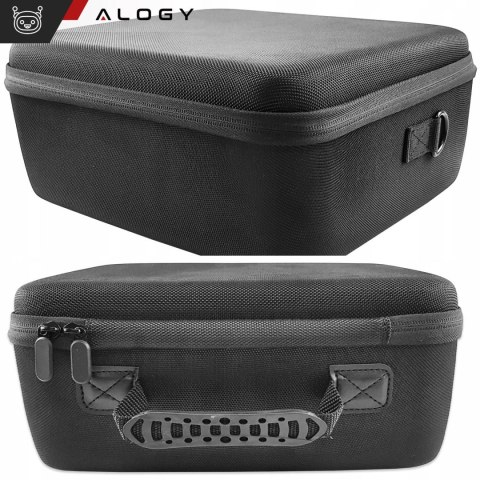 Etui kuferek walizka torba do Nintendo Switch OLED akcesoria 21 gier Alogy Wodoodporne z paskiem Czarny