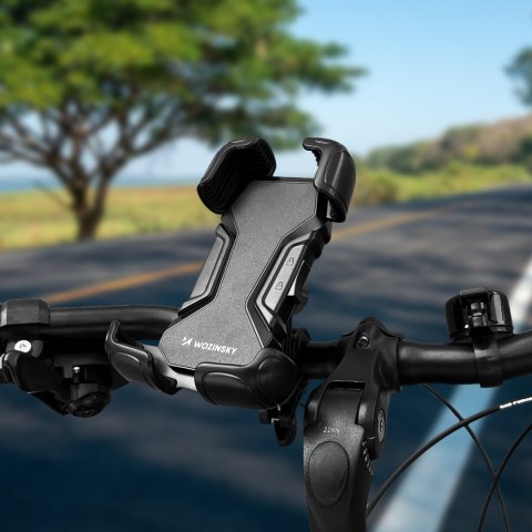 Uchwyt rowerowy Wozinsky mocny na telefon na kierownicę roweru, motocykla, hulajnogi WBHBK6 Czarny