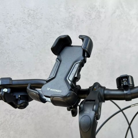 Uchwyt rowerowy Wozinsky mocny na telefon na kierownicę roweru, motocykla, hulajnogi WBHBK6 Czarny