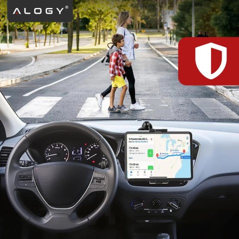 Uchwyt samochodowy na tablet telefon 4-13" - długie regulowane ramię, montaż na kokpit i szybę, stabilny i uniwersalny - Alogy S