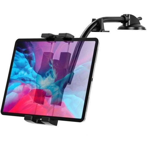 Uchwyt samochodowy na tablet telefon 4-13" - długie regulowane ramię, montaż na kokpit i szybę, stabilny i uniwersalny - Alogy S