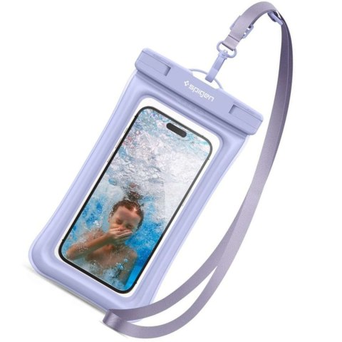 Etui wodoszczelne na telefon 6,9" uniwersalne Spigen A610 Universal Waterproof float case przezroczysto-fioletowe