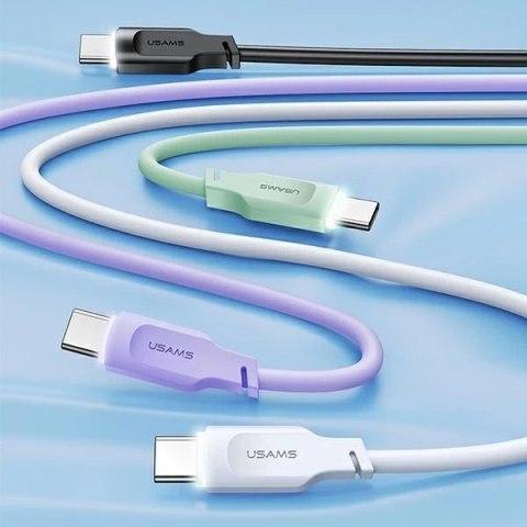 Kabel USMAS USB-C na USB-C PD Fast Charging 1.2m fioletowy