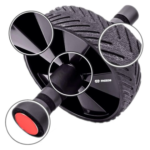 Kółko roller do ćwiczeń mięśni brzucha biceps ABS Wheel Fitness koło trening sport czarny