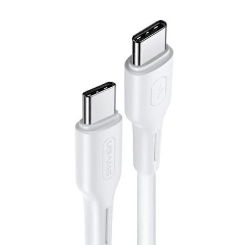 USAMS Kabel U43 USB-C na USB-C 100W PD Fast Charge 5A 1.2m biały