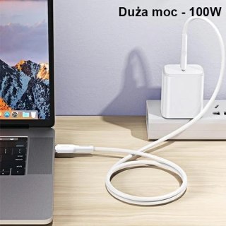 USAMS Kabel U43 USB-C na USB-C 100W PD Fast Charge 5A 1.2m biały