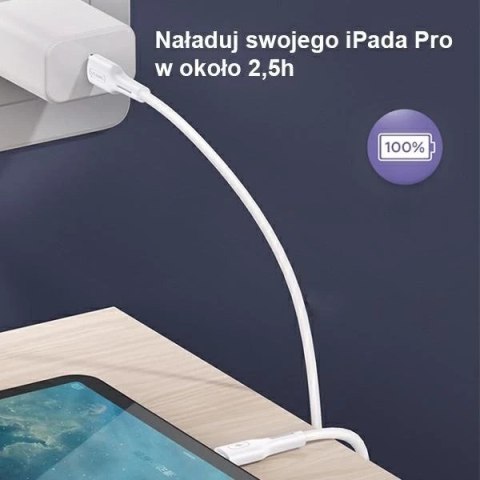 USAMS Kabel U43 USB-C na USB-C 100W PD Fast Charge 5A 1.2m biały