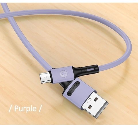 USAMS Kabel U52 microUSB 2A Fast Charge 1m purpurowy