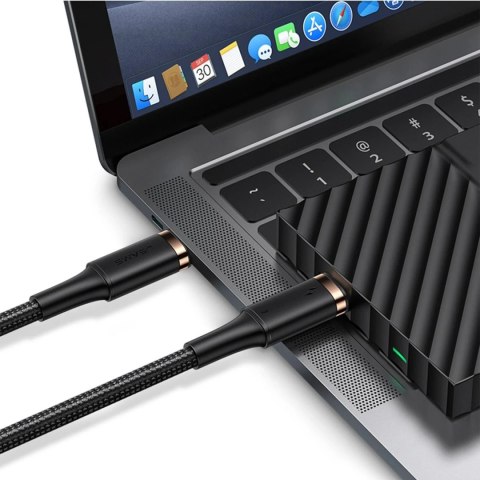 USAMS Kabel U72 USB-C na USB-C 100W PD Thunderbolt 3 5A 0.8m czarny