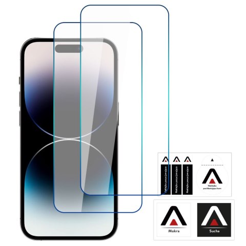 2x Szkło hartowane 9H do iPhone 15 / 15 Pro na ekran Alogy Screen Protector PRO+