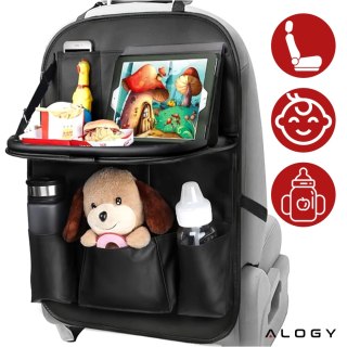 Organizer do samochodu auta podróżny stolik ochraniacz na fotel samochodowy tył oparcie siedzenie Alogy Czarny